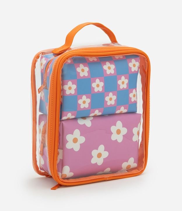 Kit 03 Neceser con Correa de Mano y Estampa Floral 5
