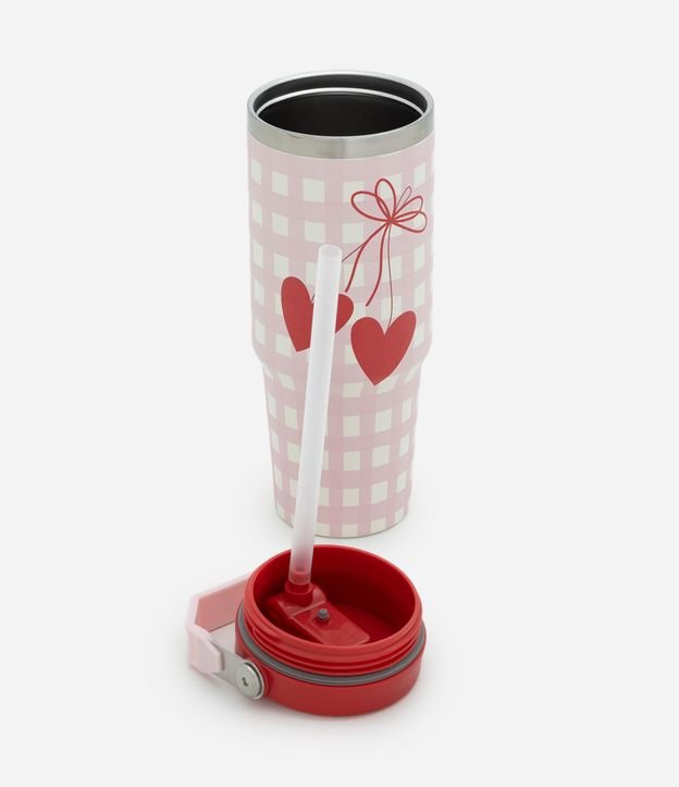 Vaso Térmico con Asa y Estampa de Cuadros 900ml 4
