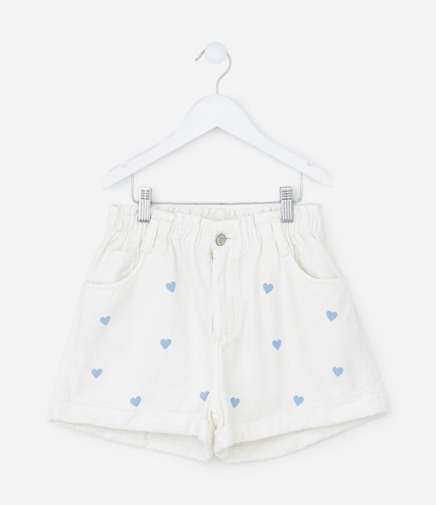 Short Infantil en Jeans Clochard con Estampado de Corazones – Talle 5 a 14 años 2