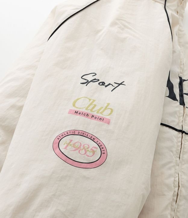 Campera Bomber Oversized en Microfibra con Lettering Curve & Plus Size 13