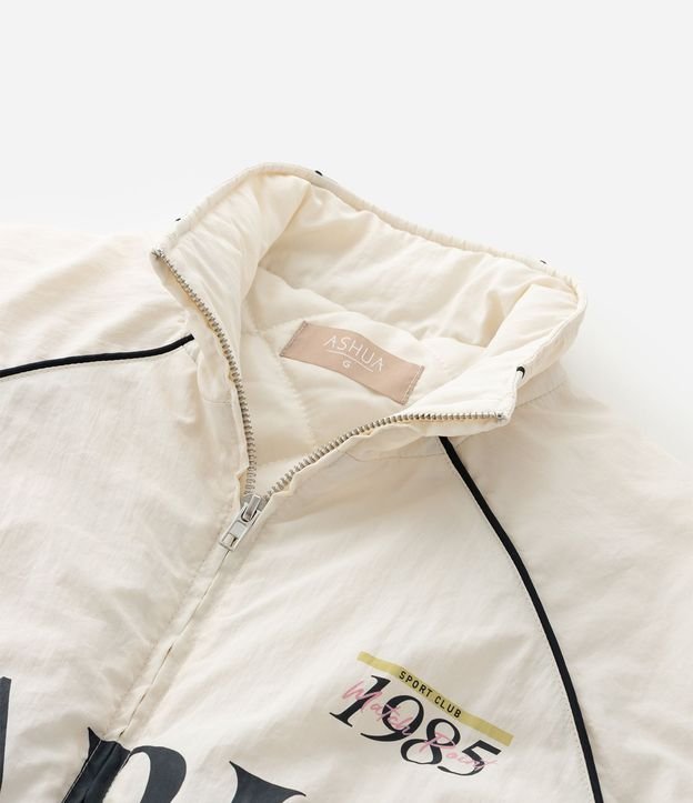 Campera Bomber Oversized en Microfibra con Lettering Curve & Plus Size 14
