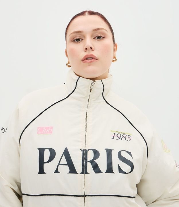Campera Bomber Oversized en Microfibra con Lettering Curve & Plus Size 4