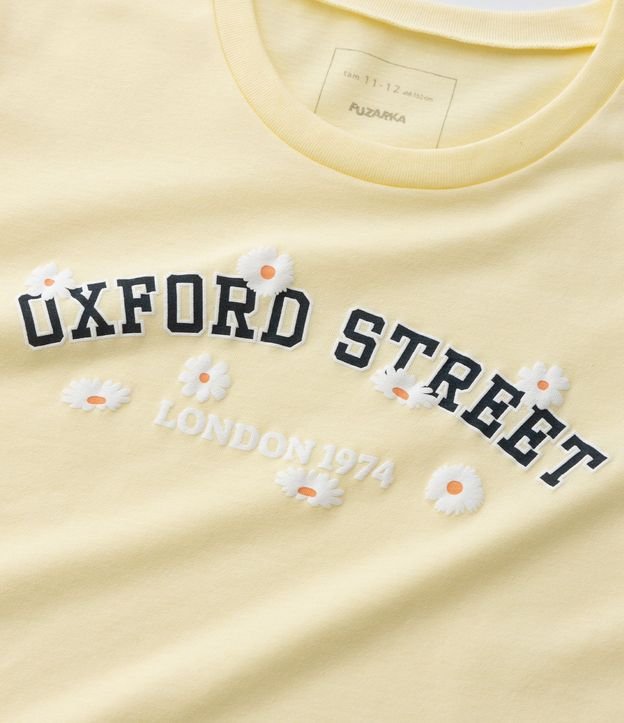 Remera Infantil Slim con Lettering Oxford Street y Flores - Talle 5 a 14 años 5