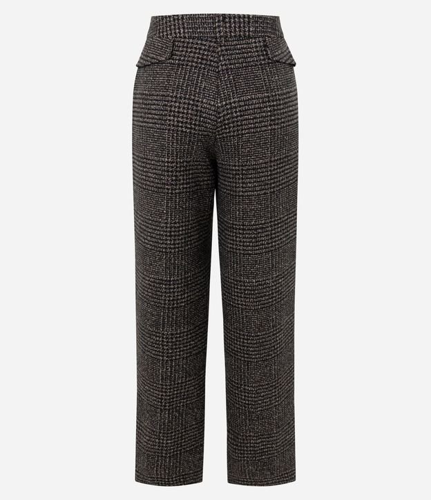 Pantalón Recto Estruturado con Estampa de Cuadros 9