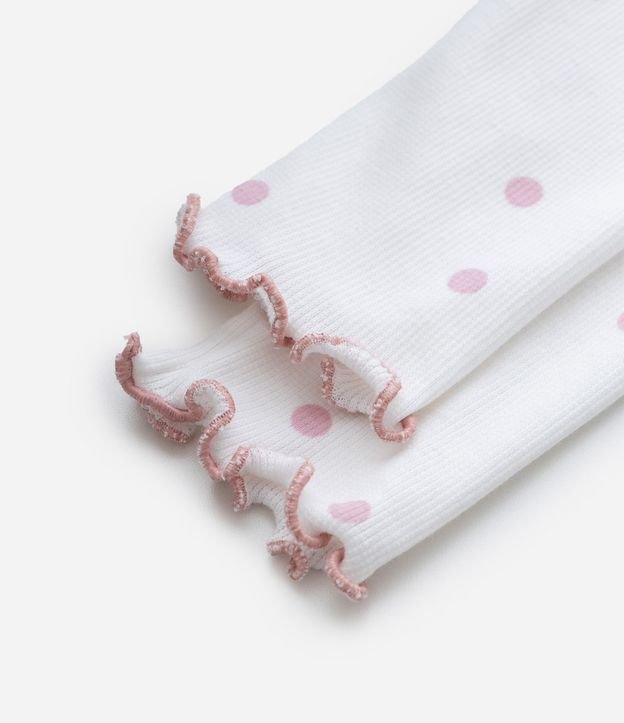 Pantalón Legging Infantil en Rib con Estampado de Lunares y Moña – Talle RN a 18 Meses 5