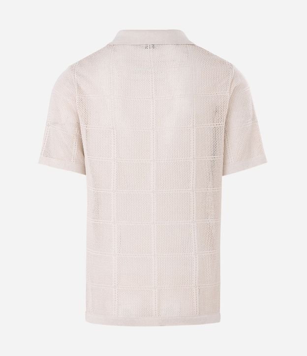Camisa Regular con Efecto Ganchillo y Textura Cuadriculada 5