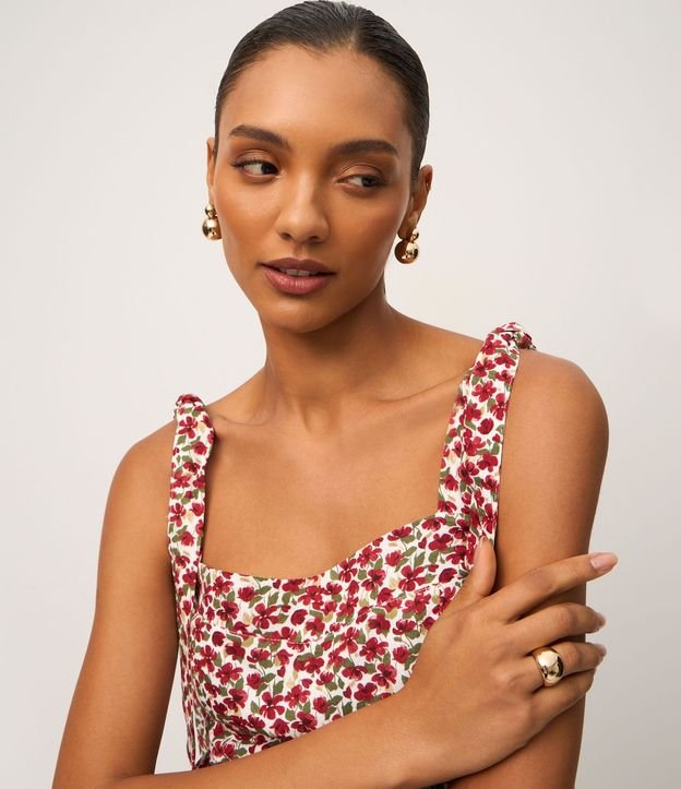 Blusa Peplum Floral con Asa de Lazo 5