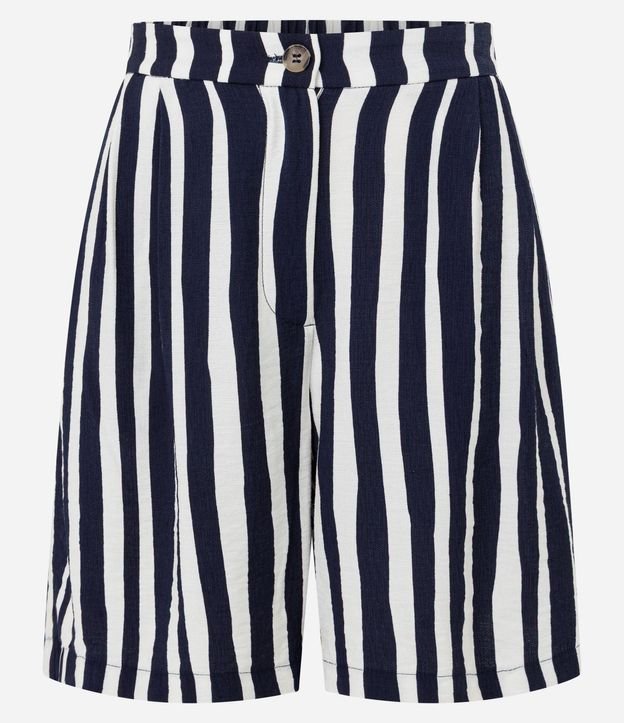 Short Maquinetado con Estampado de Rayas y Cintura Elástica 5