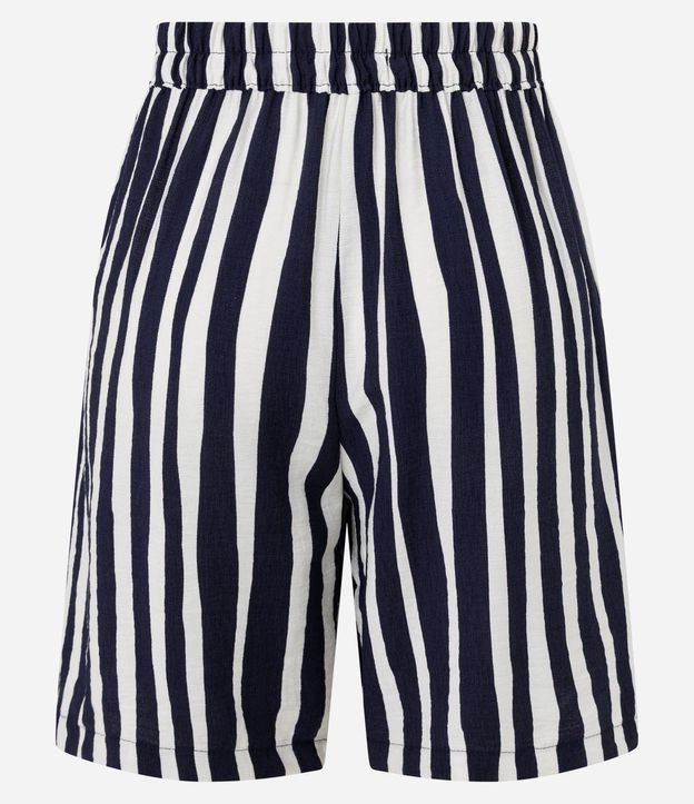 Short Maquinetado con Estampado de Rayas y Cintura Elástica 6