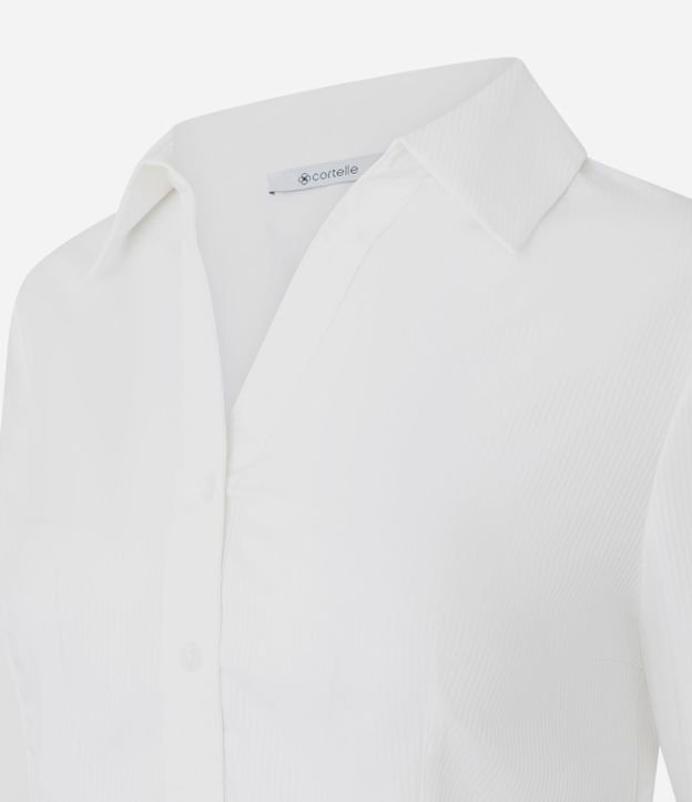 Camisa en Tricolina Estructurada con Bajo Redondeado 6