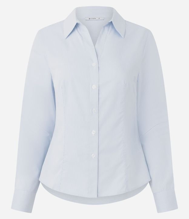Camisa en Tricolina Rayada con Tejido de Bambú 9
