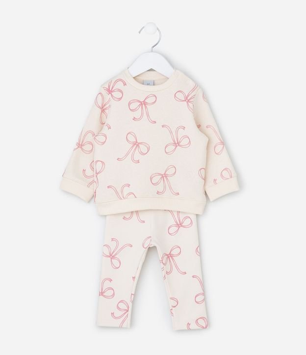 Conjunto Infantil en Algodón con Estampa de Moñitas – Talle 0 a 18 Meses 2