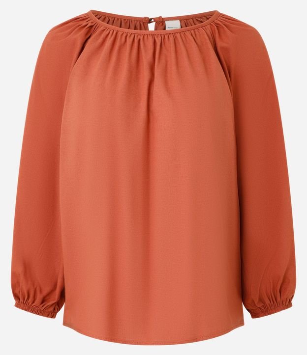 Blusa en Viscolino con Botones en las Mangas Abullonadas 7