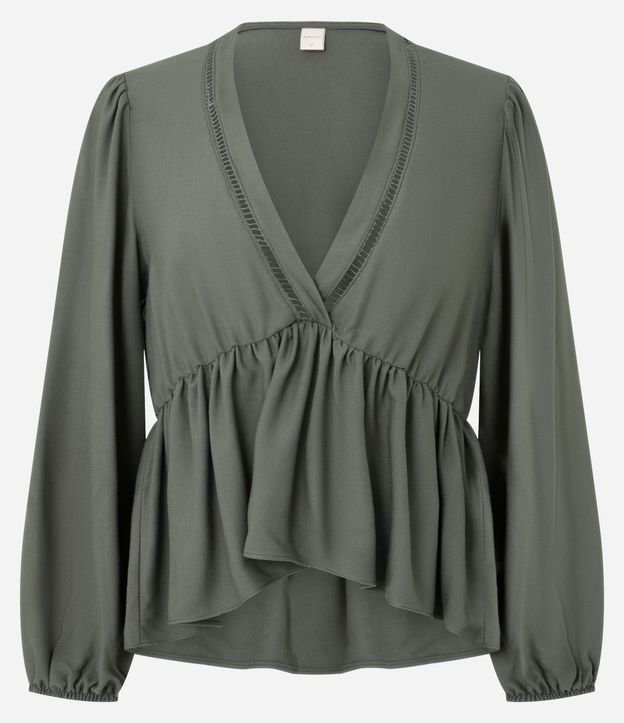 Blusa Texturizada en Viscosa con Volado en el Bajo 7