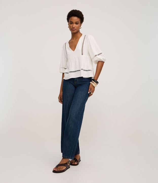 Blusa Texturizada en Viscosa con Entremedios 2