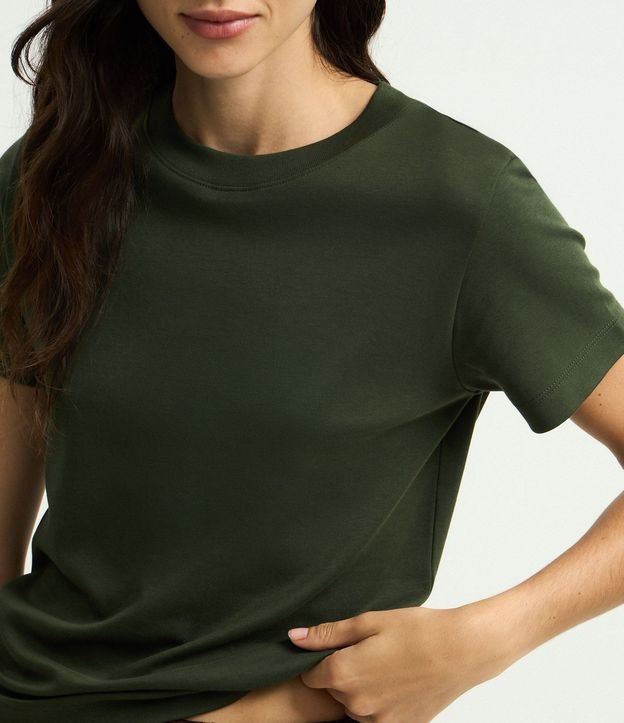 Blusa Básica en Algodón Interlock con Cuello Redondo 3