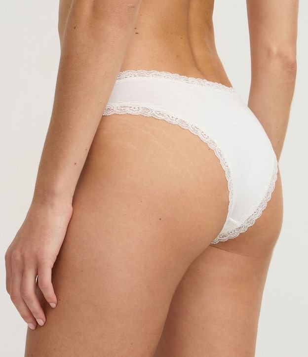 Kit 02 Bombachas Bikini en Algodón con Encaje Lateral 5