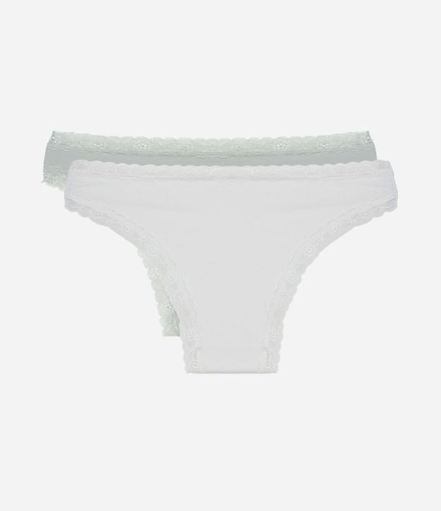 Kit 02 Bombachas Bikini en Algodón con Encaje Lateral 2