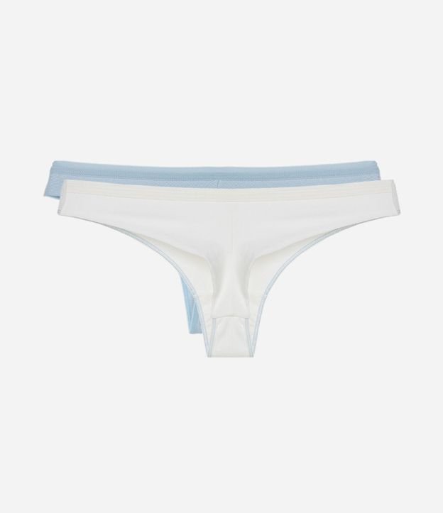 Kit 02 Bombachas Bikini Hilo Doble en Algodón con Lateral Mediano 2