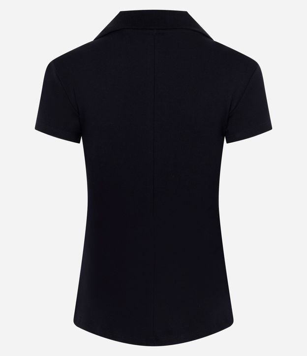 Blusa Peplum en Rib con Cuello Polo 5