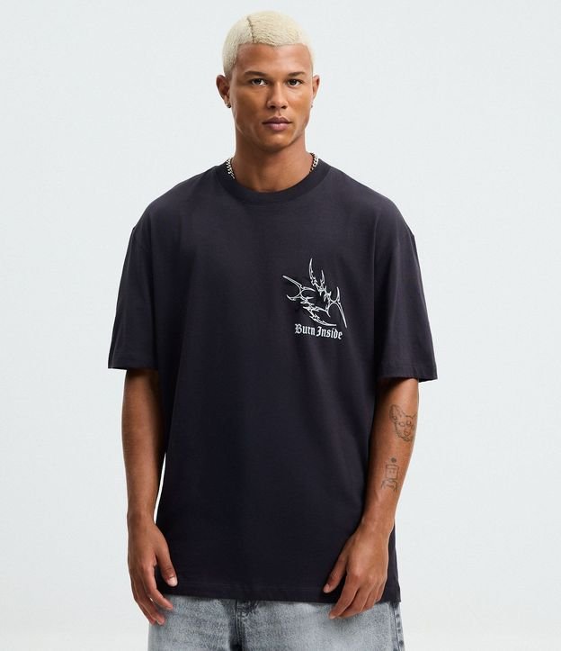 Remera Regular en Algodón con Estampa Dystopia