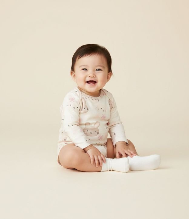 Body Infantil con Estampa de Conejito – Talle 0 a 18 Meses