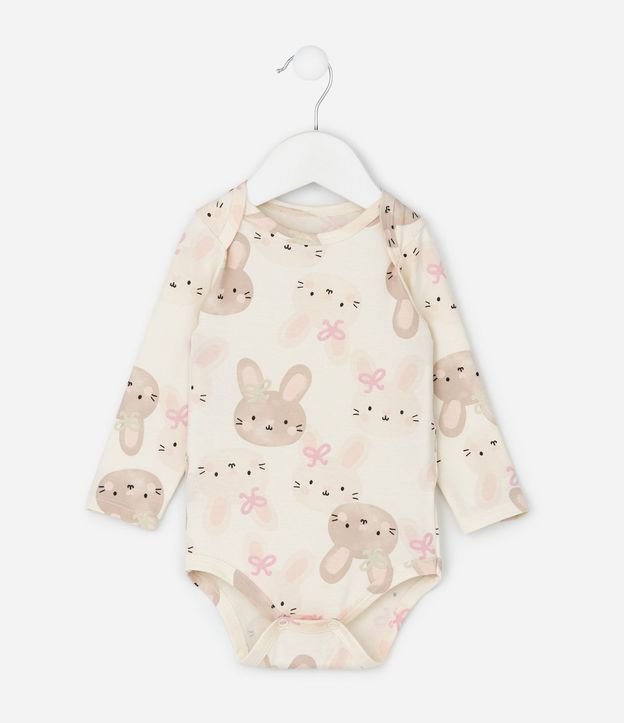 Body Infantil con Estampa de Conejito – Talle 0 a 18 Meses