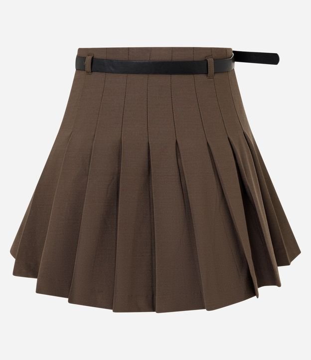 Short Pollera en Sastrería con Pliegues y Cinturón Ajustable 5