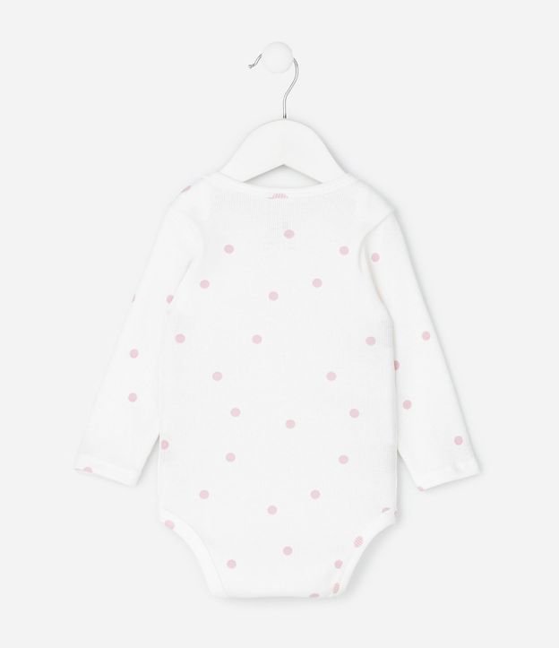 Body Infantil en Rib de Lunares con Lazo Aplicado – Talle 0 a 18 Meses 3