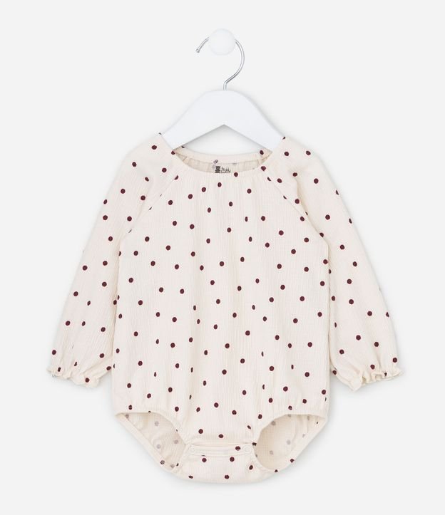 Body Infantil Texturizado con Estampado de Lunares – Talle RN a 18 Meses
