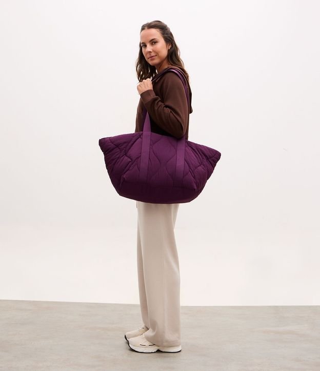Cartera Shopper Puffer Grande con Asa de Gorgorão