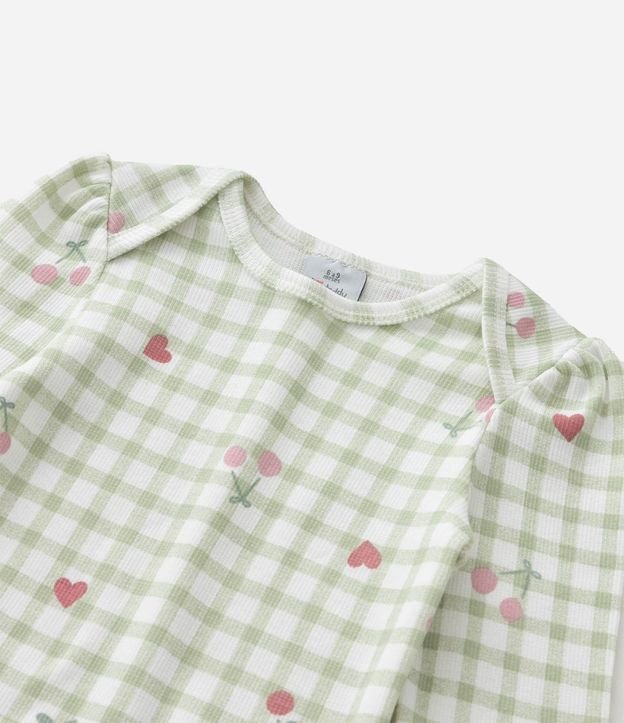 Body Infantil en Vichy con Estampado de Cerezas – Talle RN a 18 Meses 6