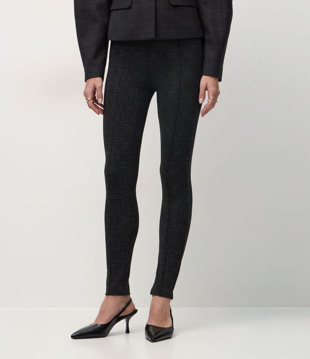 Pantalón Legging en Punto Roma con Nervuras y Cintura Elástica 3