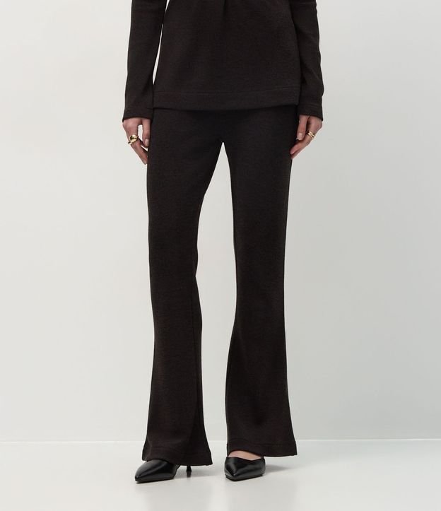 Pantalón Flare en Piquet con Cintura Alta 5