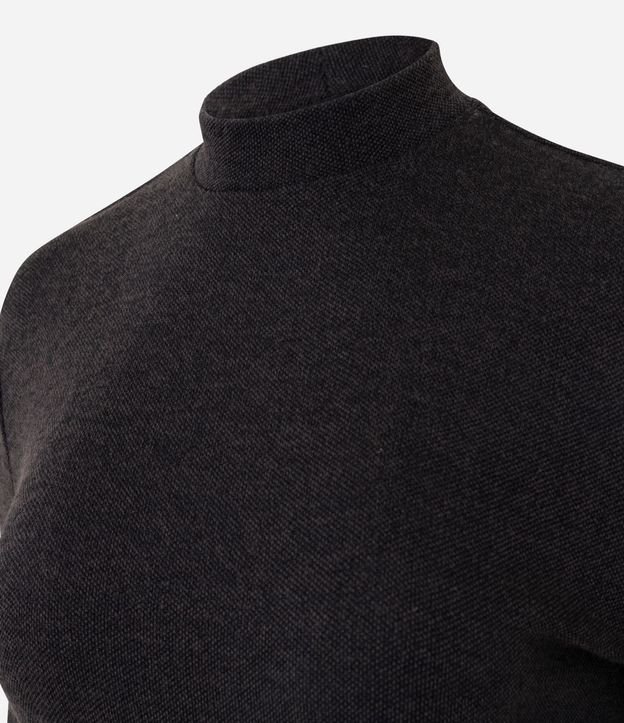 Blusa Alargada en Piquet con Cintillo y Cuello Alto 6