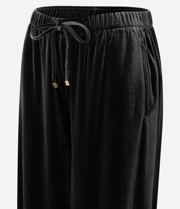 Pantalón Recto en Terciopelo con Lazo en la Cintura 8