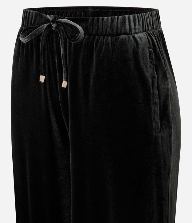 Pantalón Recto en Terciopelo con Lazo en la Cintura 4