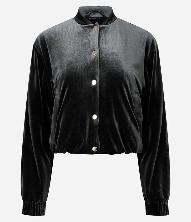 Campera Bomber en Terciopelo con Puños Ajustados 6
