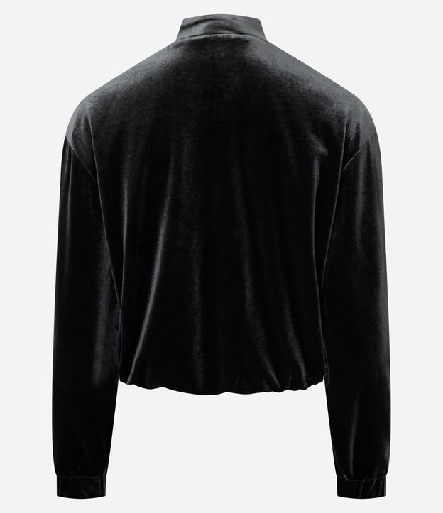 Campera Bomber en Terciopelo con Puños Ajustados 8