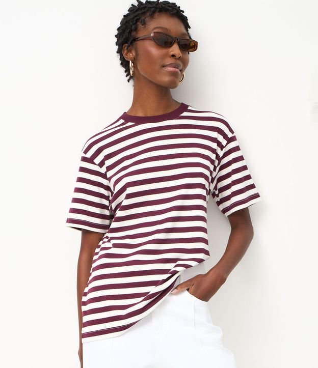 Remera Oversized en Algodón con Rayas Horizontales 3