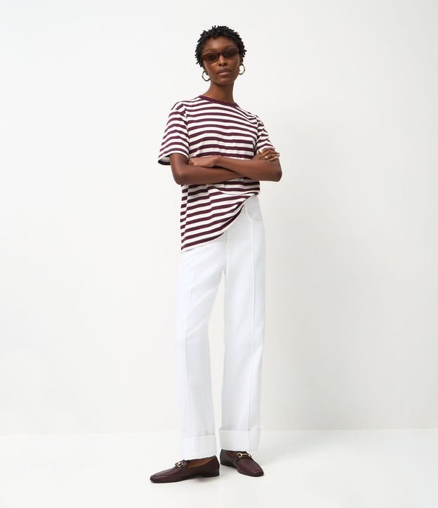 Remera Oversized en Algodón con Rayas Horizontales 4