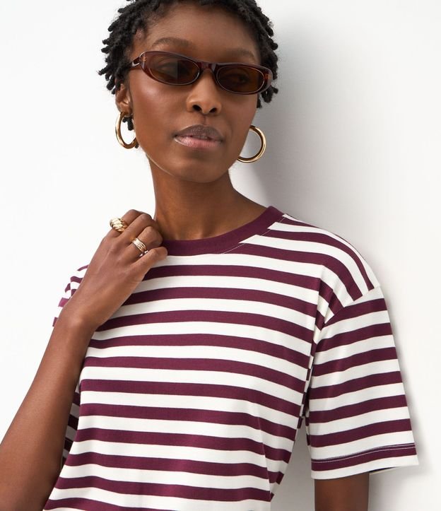 Remera Oversized en Algodón con Rayas Horizontales 5