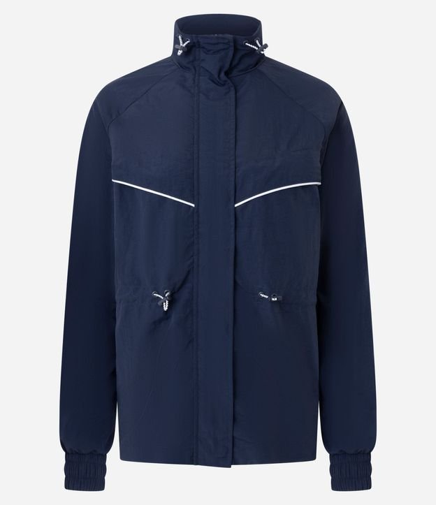 Campera Deportiva Rompe Viento con Cuello y Ruedo Ajustables 5