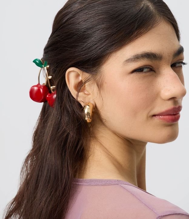 Pinza para el Pelo Cereza Esmaltada 1