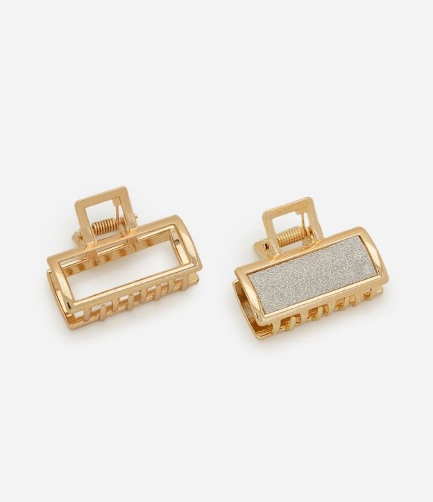 Kit 2 Pinzas Rectangulares Metal Light Gold