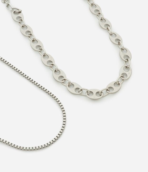 Kit 02 Collares Cadenas de Eslabones en Metal Liso 2