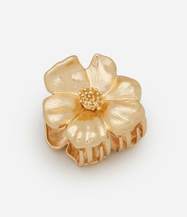 Pinza para el Pelo Metalizada con Formato de Flor