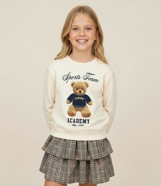 Saco Infantil Relaxed con Estampa de Oso – Talle 5 a 14 años