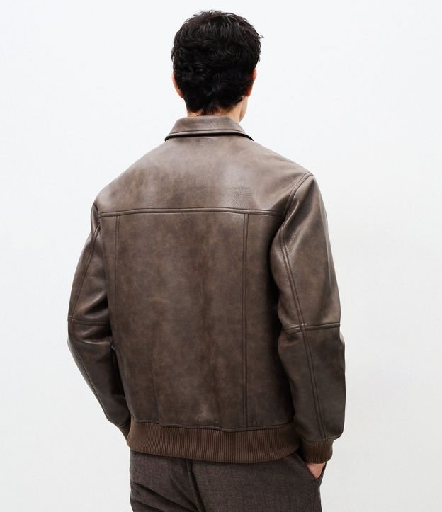 Campera Masculina PU Lavado con Cremallera 4