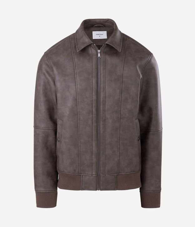 Campera Masculina PU Lavado con Cremallera 6